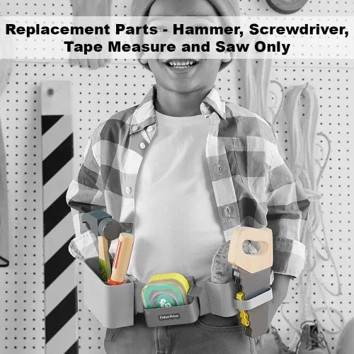 Miniatura 5 de Piezas de repuesto para cinturón de herramientas Fisher-Price DIY - GGT60 ~ Martillo de simulación de repuesto, destornillador, cinta métrica