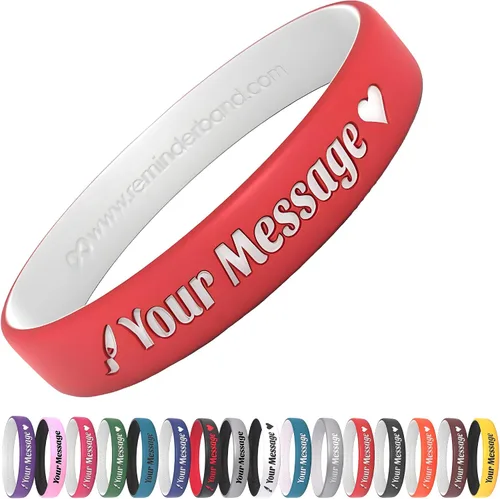 Miniatura 20 de Reminderband - Pulseras lujosas de silicona y goma para motivación, eventos, regalos, apoyo, recaudación de fondos y concientización, para hombres
