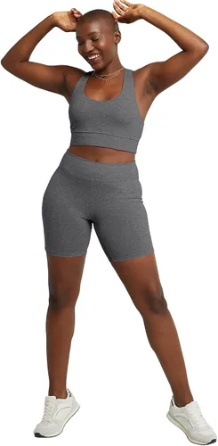 Miniatura 9 de Hanes Pantalones cortos de ciclismo elásticos para mujer, pantalones cortos deportivos de algodón para mujer, entrepierna de 7 pulgadas