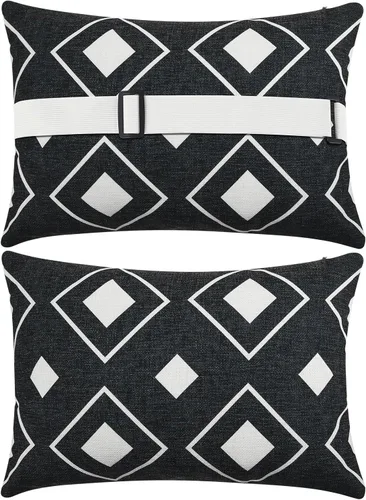Miniatura 12 de Juexica Paquete de 2 almohadas para tumbona con correa, impermeables, para silla de playa, para el cuello, reposacabezas, banda elástica ajustable