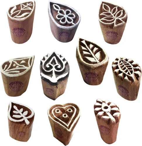 Miniatura 24 de Sellos de impresión de arcilla Arty Crafty pequeños bloques de madera con forma floral (juego de 10) Htag2101