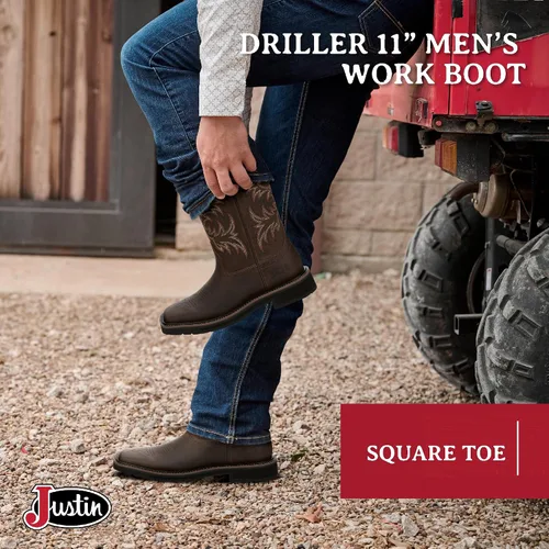 Miniatura 2 de Justin Botas de trabajo blancas Stampede Sq Toe para hombre