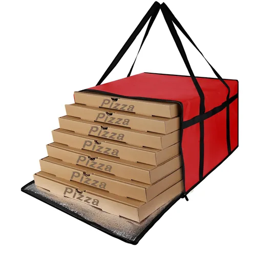Miniatura 13 de Paquete de 1 bolsa aislada para entrega de alimentos con parte inferior dura, calentadores de alimentos comerciales XXXL para conductores de Negro