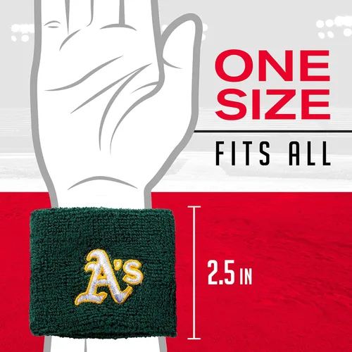 Miniatura 2 de Franklin Sports MLB - Pulseras de béisbol con licencia del equipo, pulseras de sudor con logotipo del equipo de la MLB, ideales para disfraces