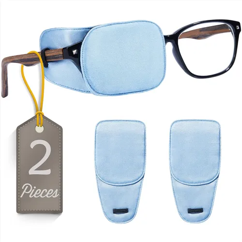 Miniatura 37 de Astropic Parche Grande de Seda para Ojos para Adultos y Niños con Gafas para Cubrir Cualquier Ojo (Grande, Caqui)