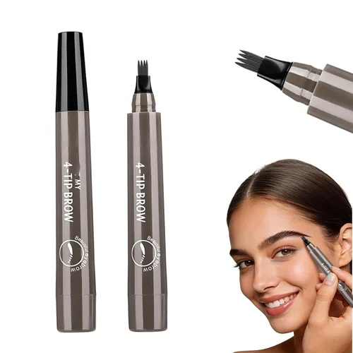Miniatura 9 de Lápiz de cejas Microblading, resistente al agua, para mujer, con 4 puntas, maquillaje mágico natural para cejas, lápiz de contorno de trazos finos