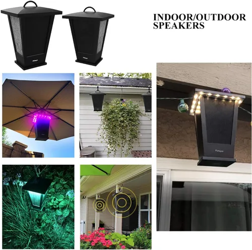 Miniatura 3 de pohopa Altavoces Bluetooth Impermeables, 2 Unidades Sonido Estéreo Inalámbrico Verdadero 20W Emparejamiento Dual Altavoces Exteriores Linterna