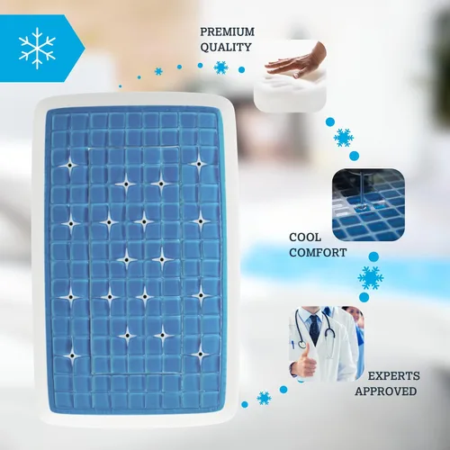 Miniatura 6 de Technogel Almohada de gel refrescante de lujo, tecnología de enfriamiento patentada, espuma viscoelástica inodora, soporte ergonómico transpirable