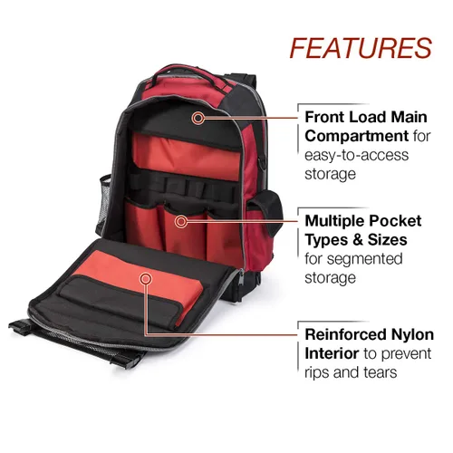 Miniatura 3 de Lincoln Electric Welders Mochila todo en uno Almacenamiento de herramientas, EPP y electrónicos Red de almacenamiento externa ajustable