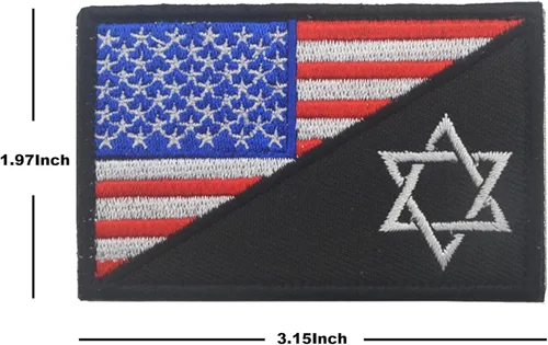 Miniatura 3 de Parches bordados de la bandera de Estados Unidos e Israel – Israel Jewish Star of David Flags Tactical Militar Moral Emblema Brazalete Insignias
