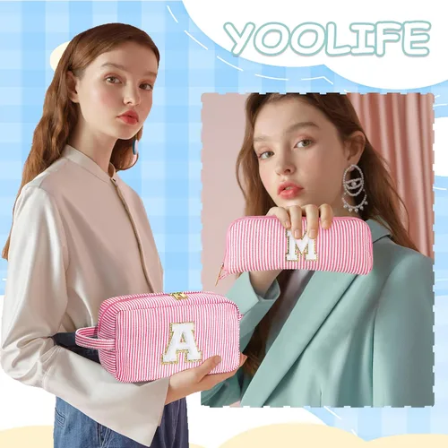 Miniatura 2 de YOOLIFE Regalos para niñas adolescentes – Bolsa de maquillaje con inicial personalizada, regalos de cumpleaños para mujeres, hermana, amiga, hija
