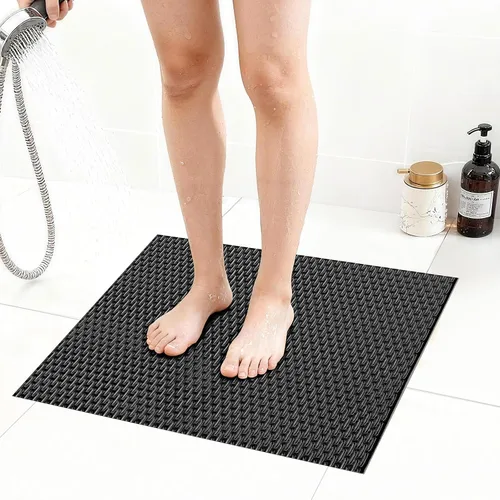 Miniatura 22 de Alfombrilla de ducha extra grande antideslizante, alfombrilla de baño de PVC de secado rápido y para bañera, diseño con agujeros de drenaje