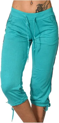 Miniatura 193 de Pantalones capri para mujer, estilo casual, de verano, elásticos, de cintura alta, pantalones de yoga, ajuste atlético, pantalones deportivos
