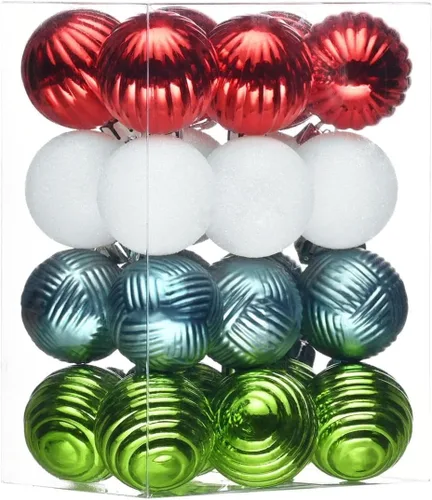 Miniatura 7 de Valery Madelyn 1.6" Adornos Pequeños de Navidad para Árbol, Juego de 24 Adornos Colgantes de Bola Negros Inastillables a Granel para Decoración
