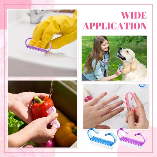 Miniatura 5 de Tanlade - 300 cepillos de uñas con mango a granel, pequeño cepillo de limpieza para uñas, fácil de usar, a granel para hombres y mujeres, pies
