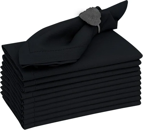 Miniatura 11 de Ruvanti Juego de 12 servilletas de lino de 18 x 18 pulgadas, servilletas de mezcla de lino de algodón, lavables, suaves y reutilizables, para bodas