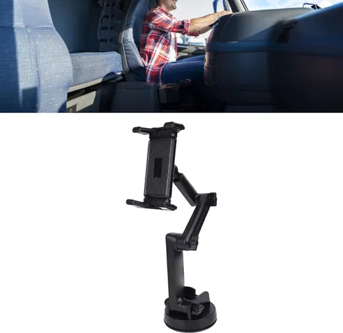 Miniatura 5 de ASHATA Soporte de teléfono para camión, brazo largo de 16.9 pulgadas de largo, rotación de 360 grados, antideslizante, fuerte ventosa, con goma