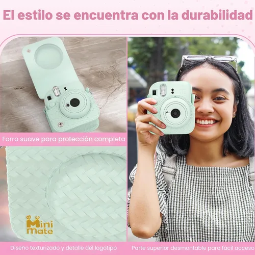 Miniatura 6 de Fujifilm Cámara Instantánea Instax Mini 12 Verde Menta + Estuche de Diseño Personalizado Minimate + Película Fuji Instax 10 Hojas y Álbum de Fotos