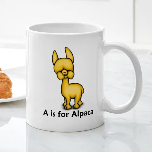 Miniatura 6 de CafePress A Is For Alpaca Taza de café de cerámica de 11 oz (11.0 fl oz)
