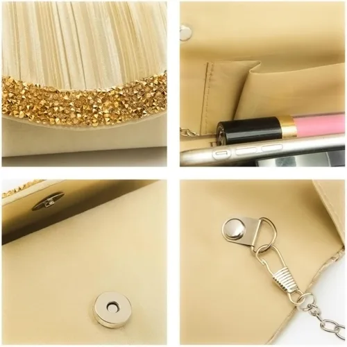 Miniatura 40 de Dasein Bolsos de mano para mujer, bolsos de noche formales con diamantes de imitación para boda, fiesta, baile de graduación, bolso elegante