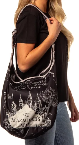 Miniatura 2 de Harry Potter The Marauder's Map Hogwarts - Bolso cruzado de hombro con correa ajustable, Negro