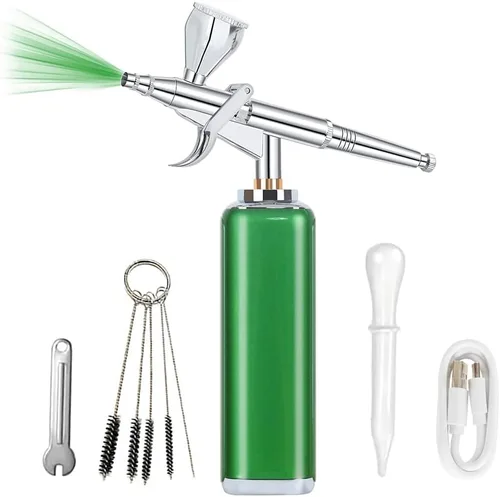 Miniatura 11 de Kit de aerógrafo inalámbrico de alto flujo de aire, compresor de cepillo de aire portátil inalámbrico, cepillo de aire mini recargable, pistola