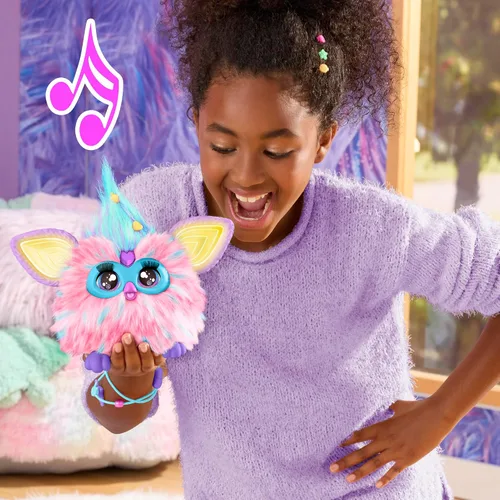 Miniatura 10 de Furby Cotton Candy, 15 accesorios de moda, juguetes de peluche interactivos para niñas y niños de 6 años en adelante, animatronic activado por voz