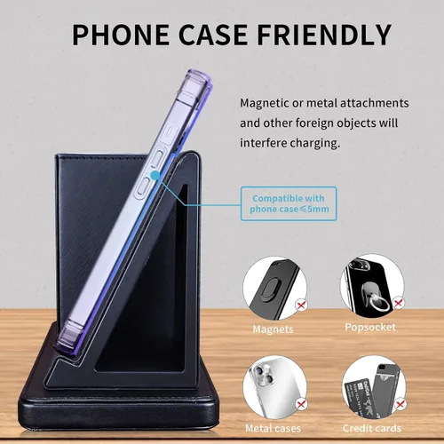 Miniatura 5 de Cargador inalámbrico con organizador de escritorio, estación de carga inalámbrica para iPhone 13/13 Pro Max/13 Pro/12 Series/11/XS Max/XR/X/8Plus/SE
