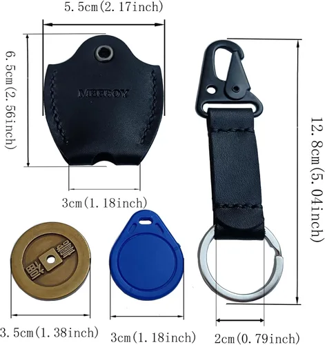 Miniatura 2 de Funda de cuero hecha a mano para llave de coche para llave rota Funda para llave de coche para hombres y mujeres (Negro)
