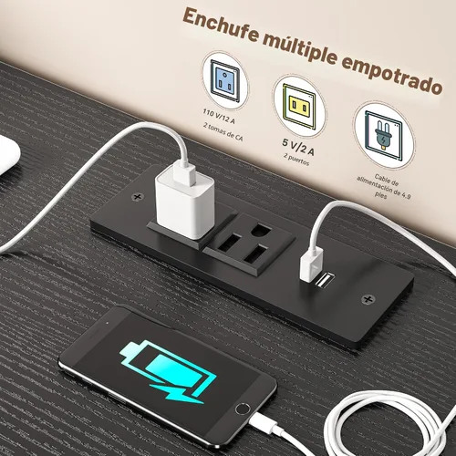 Miniatura 5 de Romorgniz - Cómoda para dormitorio con 10 cajones con luz LED y toma de corriente, cómodas de tela y cómoda con estantes abiertos para pasillo, sala