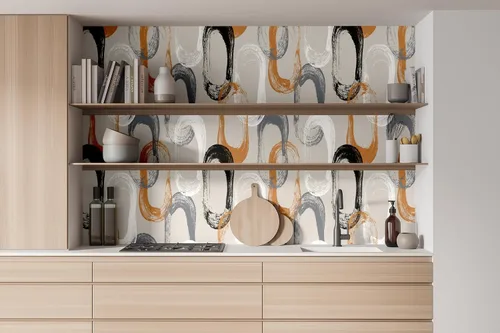 Miniatura 6 de Blooming Wall DPYB12 - Papel tapiz autoadhesivo extraíble con círculos de elipse geométricos, decoración de pared