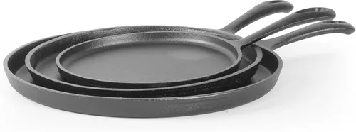 Commercial CHEF Juego de 3 sartenes redondas de hierro fundido de 8 pulgadas, 10 pulgadas y 12 pulgadas, utensilios de cocina de hierro fundido