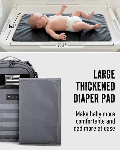 Miniatura 5 de Dinictis Mochila de pañales de 40 L para papá, bolsas de pañales de viaje para hombres, accesorios de bebé para papá, Gris oscuro, Mochilas Daypack