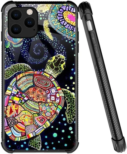 Miniatura 26 de ZHEGAILIAN Funda compatible con iPhone 7/8 Plus, funda de vidrio orgánico para niñas, mujeres y hombres, diseño de cuatro esquinas, antiarañazos, a