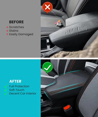 Miniatura 3 de Sinvanho Funda para Reposabrazos de Consola Central para Subaru 2018-2023 Crosstrek y 2017-2023 Impreza, Funda Protectora de Tapa de Caja de Naranja