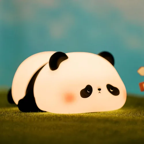 VTIGER Luz Nocturna de Panda, Lámpara LED Esponjosa Linda, Luz Nocturna para Niños, Luz de Panda de Silicona, Luz Nocturna Atenuable para Dormitorio