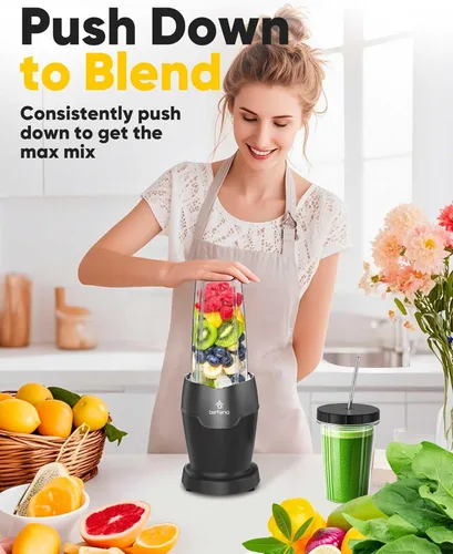 Miniatura 5 de Licuadora para batidos, licuadoras de alta potencia de 1200 W para cocina, juego de 11 licuadoras de batidos con tazas de viaje de 18 onzas y 24