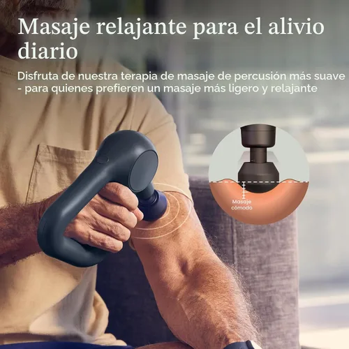 Miniatura 3 de TheraGun Therabody Relief - Pistola de masaje silenciosa para terapia de tejido profundo, habilitada para Bluetooth, pistola de masaje de percusión