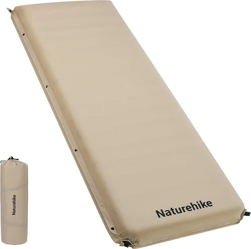 Naturehike Colchoneta de dormir autoinflable de espuma ultra gruesa de 4 pulgadas, R9.5 con tela 75D, colchón de aire para las 4 estaciones para