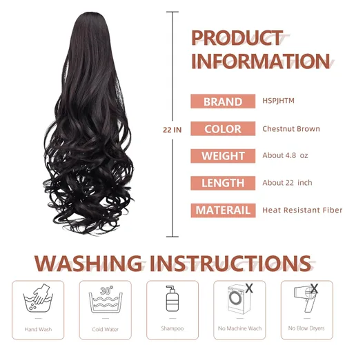 Miniatura 199 de Extensiones de cola de caballo de cabello rubio, extensiones de cola de caballo para mujer, pinza de extensiones de cabello rizado de 12 pulgadas
