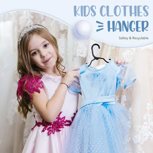 Miniatura 2 de HOUSE DAY Perchas de plástico para bebé, paquete de 20, perchas de plástico duradero para ropa de bebé, perchas delgadas y compactas para niños