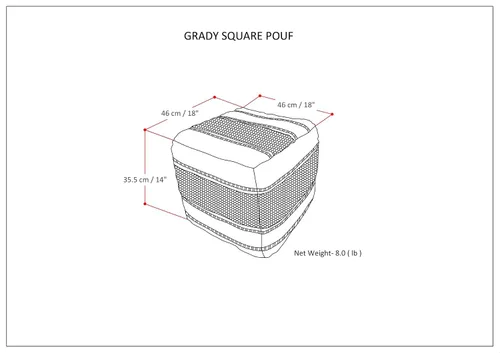 Miniatura 3 de SIMPLIHOME Grady Puf cuadrado – 18 pulgadas de ancho x 14 pulgadas de alto lana y algodón tejido a mano otomano en tono tierra, reposapiés Tono
