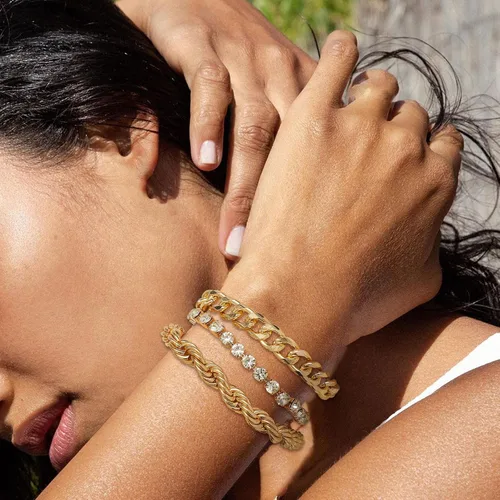 Miniatura 21 de Long tiantian Pulsera de oro gruesa para mujer, pulseras de oro delicadas, pulseras para mujer, pulseras apilables de eslabones de cadena