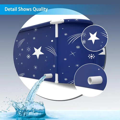 Miniatura 4 de Bañera plegable portátil extragrande de 53 pulgadas con cubierta para adultos, bañera familiar para baño pequeño, bañera gruesa de múltiples capas