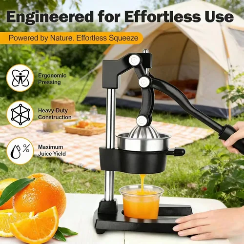 Miniatura 8 de Exprimidor manual de cítricos de hierro fundido resistente, prensa manual de acero inoxidable exprimidor de naranja limón, máquina de prensa