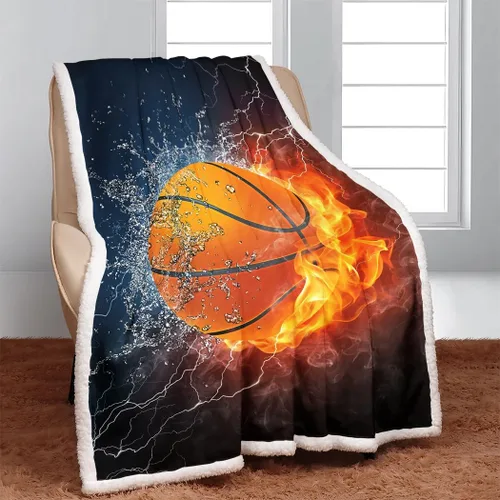 YISUEMEI - Manta sherpa de baloncesto, suave y afelpada, manta de forro polar para amantes del baloncesto, entrenadores, hombres, 50 x 60 pulgadas