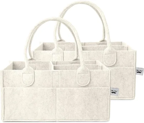 Miniatura 24 de Mr. Pen- Organizador de pañales para bebé, beige, mediano Contenedor de almacenamiento de guardería y organizador de coche para pañales