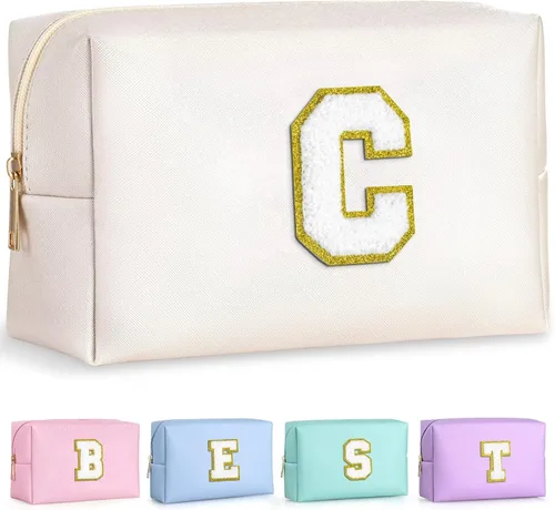Miniatura 31 de TOPEAST - Bolso de maquillaje para mujer, G Blanco nacarado-rosa