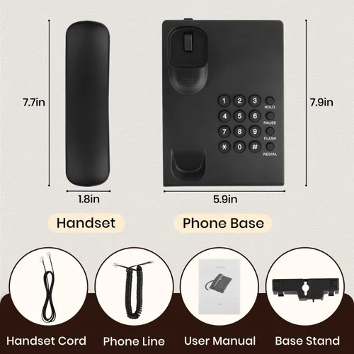 Miniatura 8 de Uvital Teléfono fijo para el hogar, teléfono con cable para teléfono fijo, teléfono fijo de teléfono, redireccionamiento de una tecla, flash