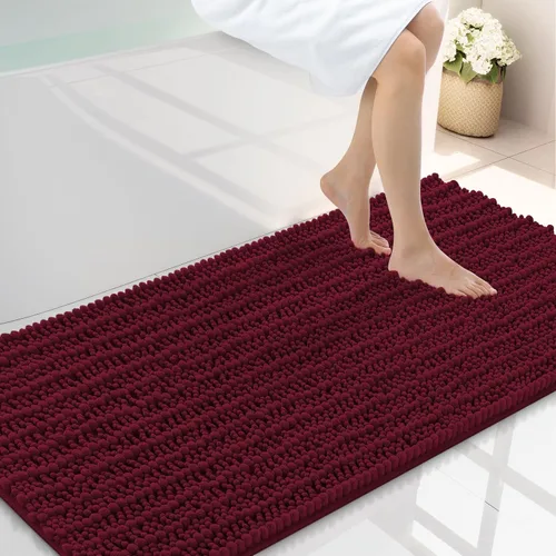 Miniatura 113 de Smiry Alfombras de Baño 24x16 pulgadas, Alfombras de Baño de Chenilla Extra Suaves y Absorbentes, Respaldo de Goma Antideslizante, Lavable a Máquina